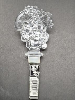 MIKASA Glass Grapes Wine Bottle Stopper Austrian Lead Crystal 6"